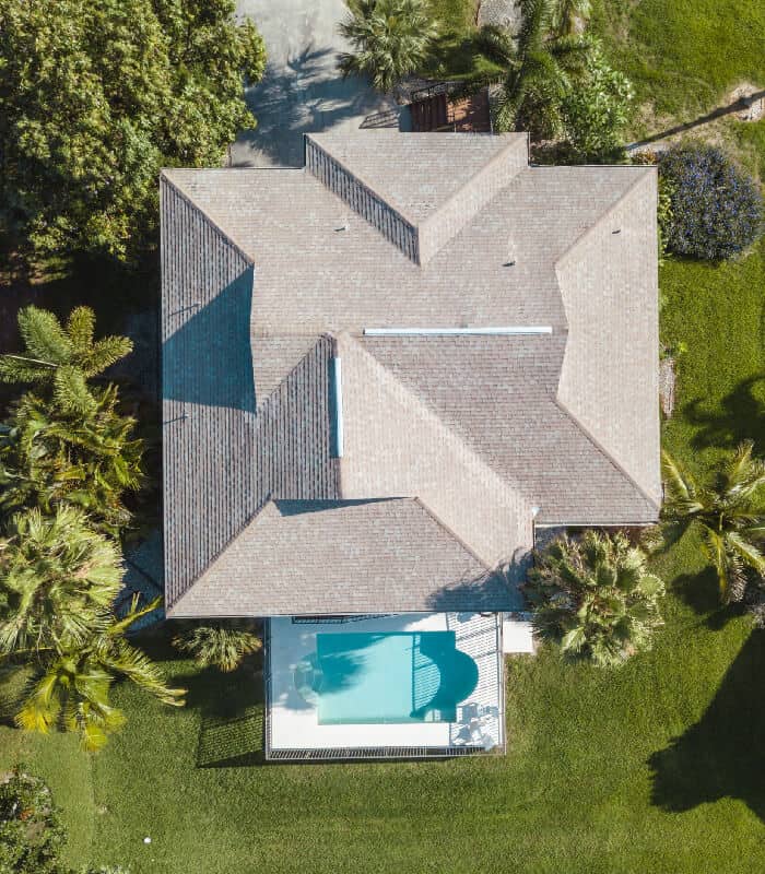 Complete Roof Replacement Project In Jacksonville FL Showing New Shingles Installed On A Residential Home